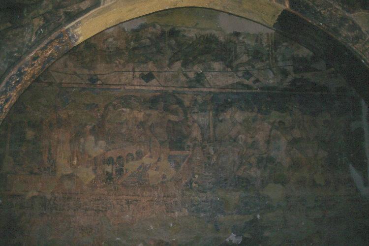 Einige Fresken haben Rauch und Vandalismus berlebt