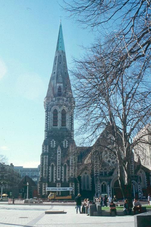 Im Zentrum von Christchurch steht natrlich auch eine Kathedrale